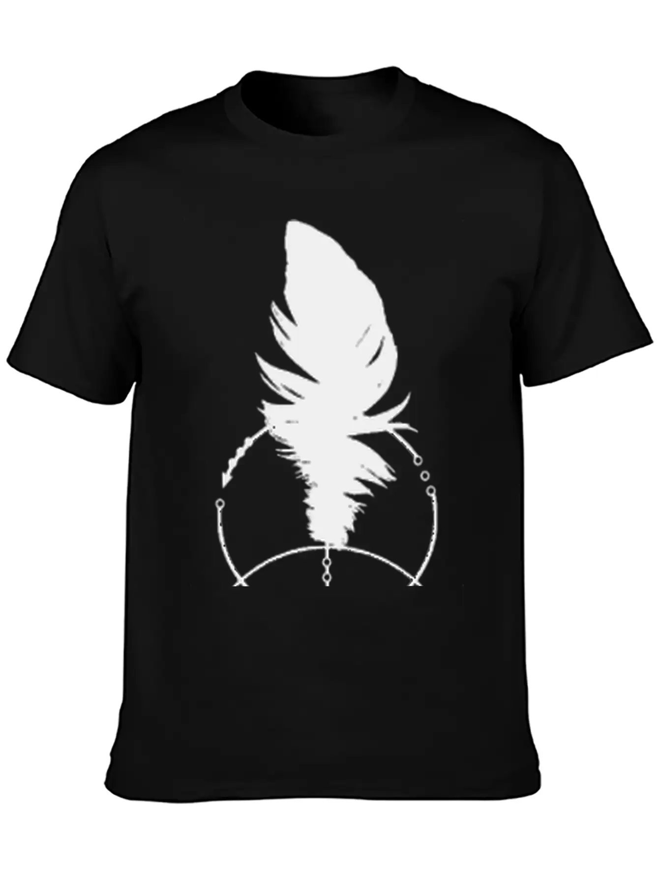 Geometric Feather And Arrow Unisex Short Sleeve Soft Cotton T-Shirt – Casual Everyday Wear