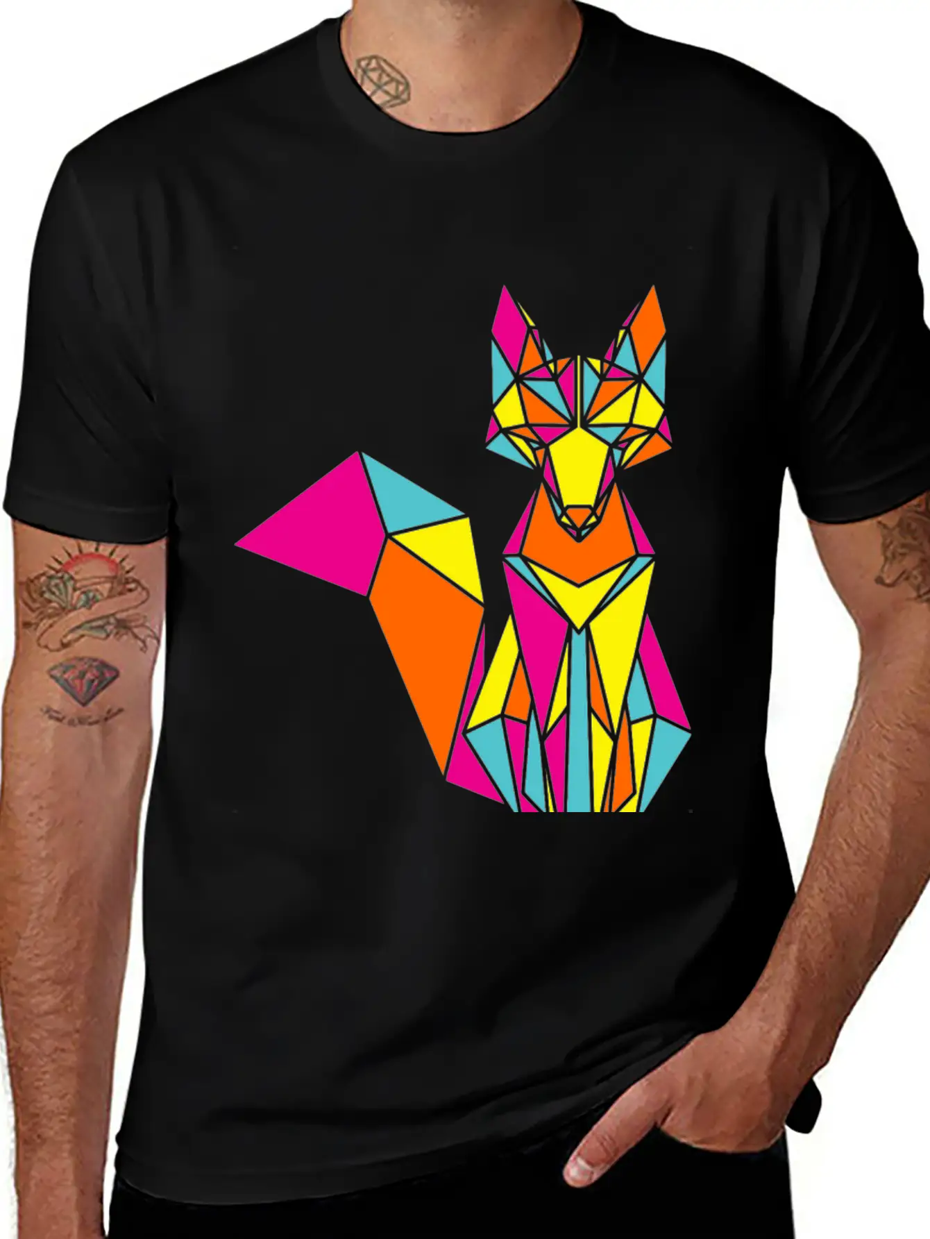 Geometric Fox 01 Stylish Everyday T-Shirt – Unisex Basic Cotton Tee
