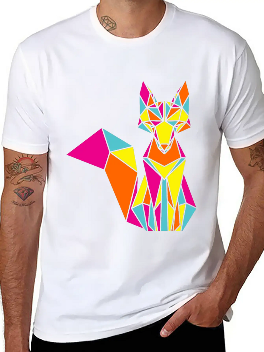 Geometric Fox 01 Stylish Everyday T-Shirt – Unisex Basic Cotton Tee