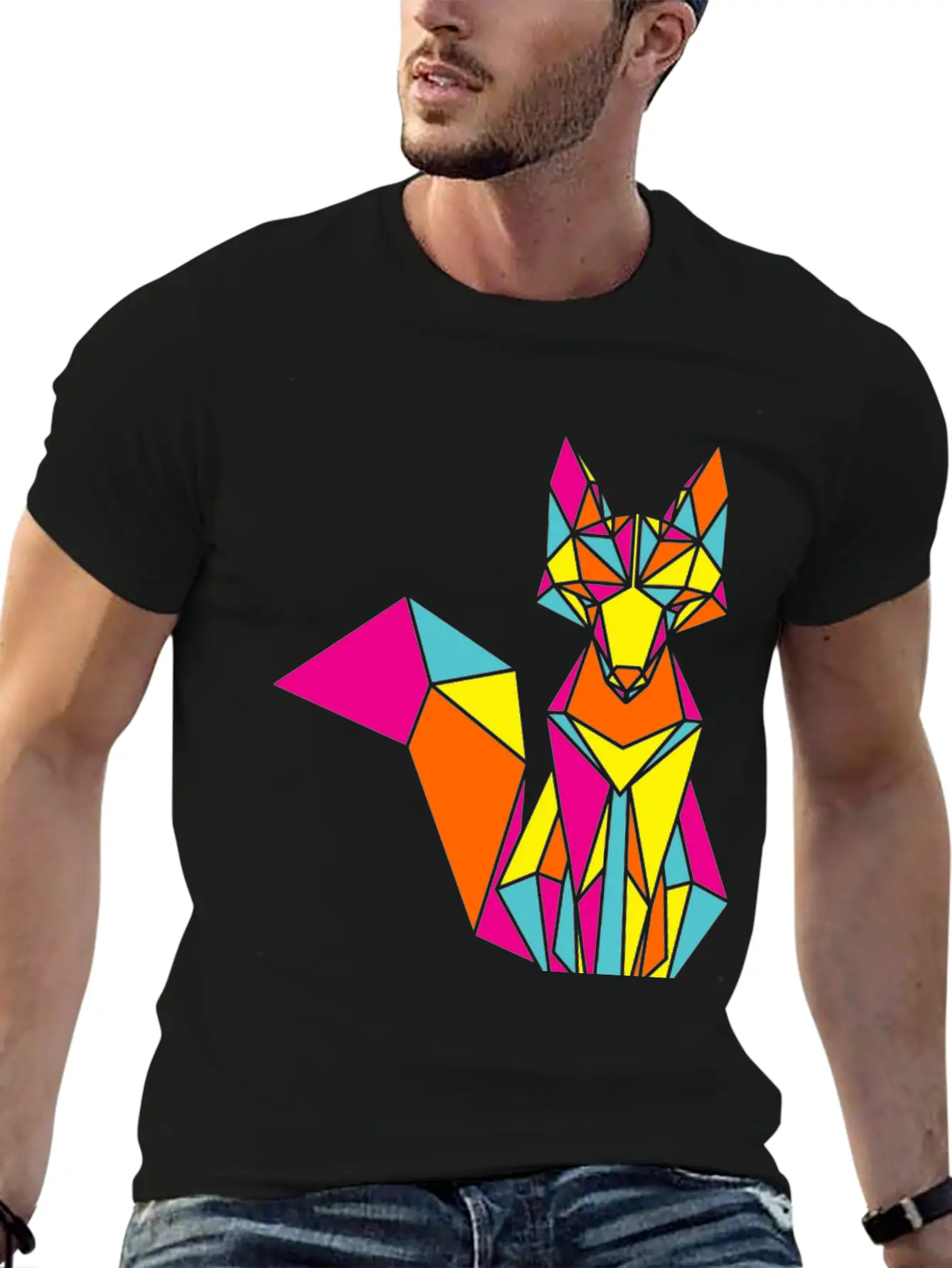 Geometric Fox 01 Stylish Everyday T-Shirt – Unisex Basic Cotton Tee
