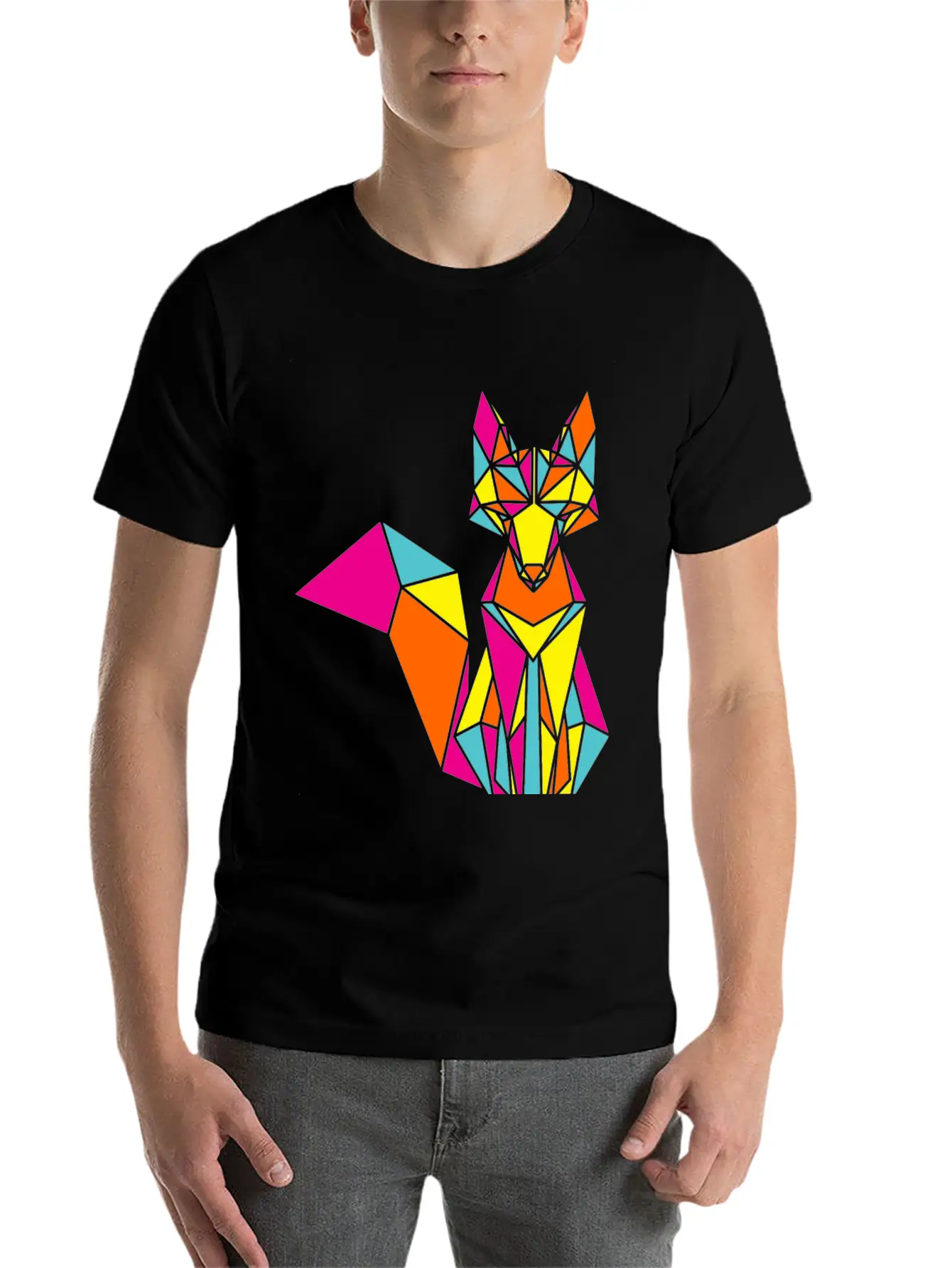 Geometric Fox 01 Stylish Everyday T-Shirt – Unisex Basic Cotton Tee