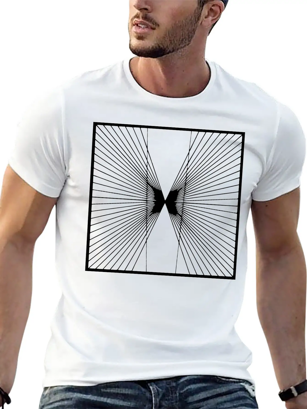 Geometric Illusion Unisex Casual T-Shirt – Clean Design For Daily Comfort