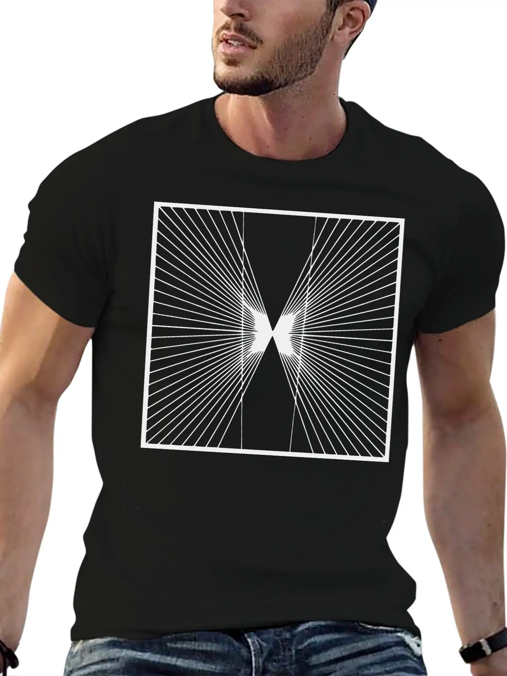 Geometric Illusion Unisex Casual T-Shirt – Clean Design For Daily Comfort