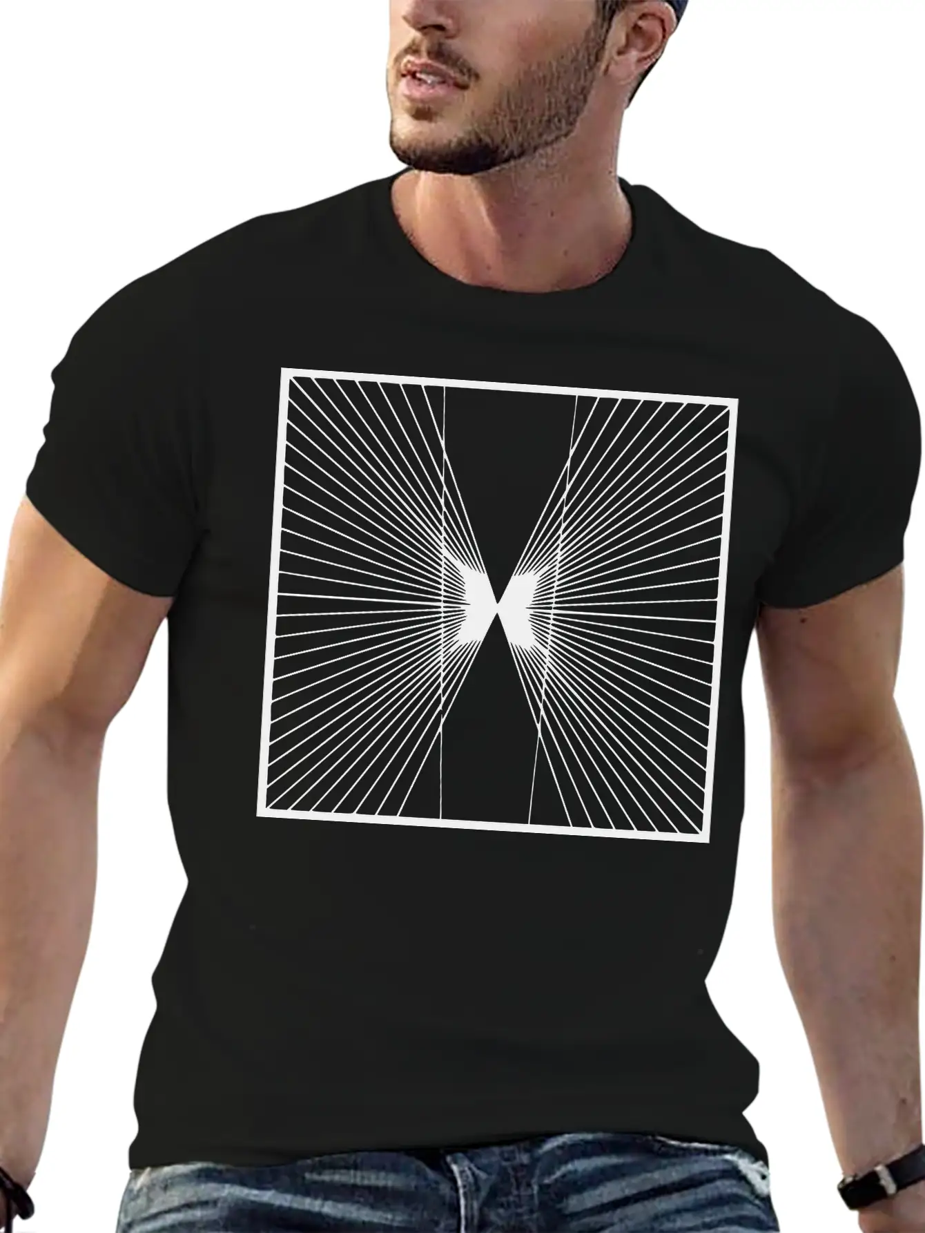 Geometric Illusion Unisex Casual T-Shirt – Clean Design For Daily Comfort
