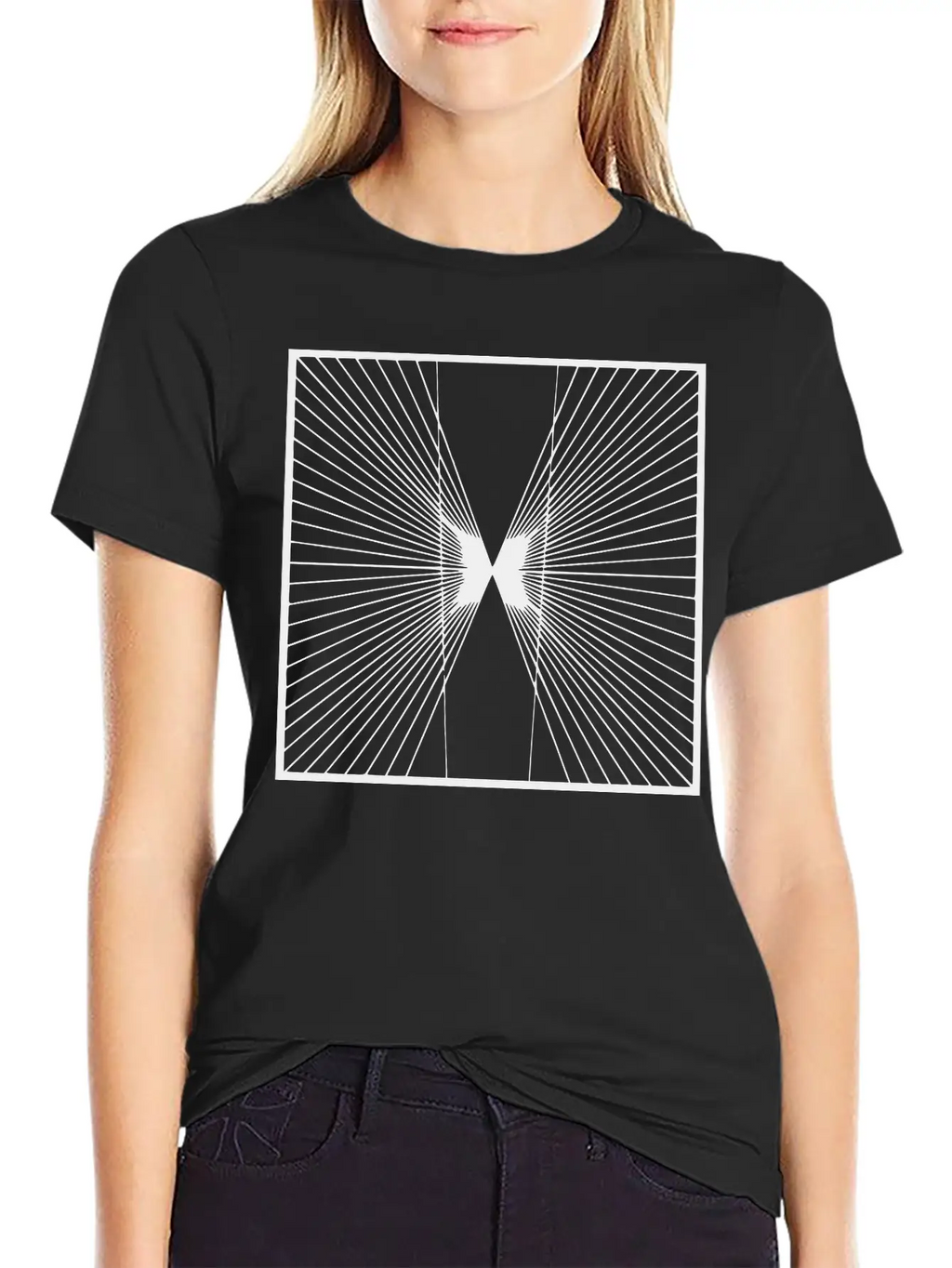 Geometric Illusion Unisex Casual T-Shirt – Clean Design For Daily Comfort