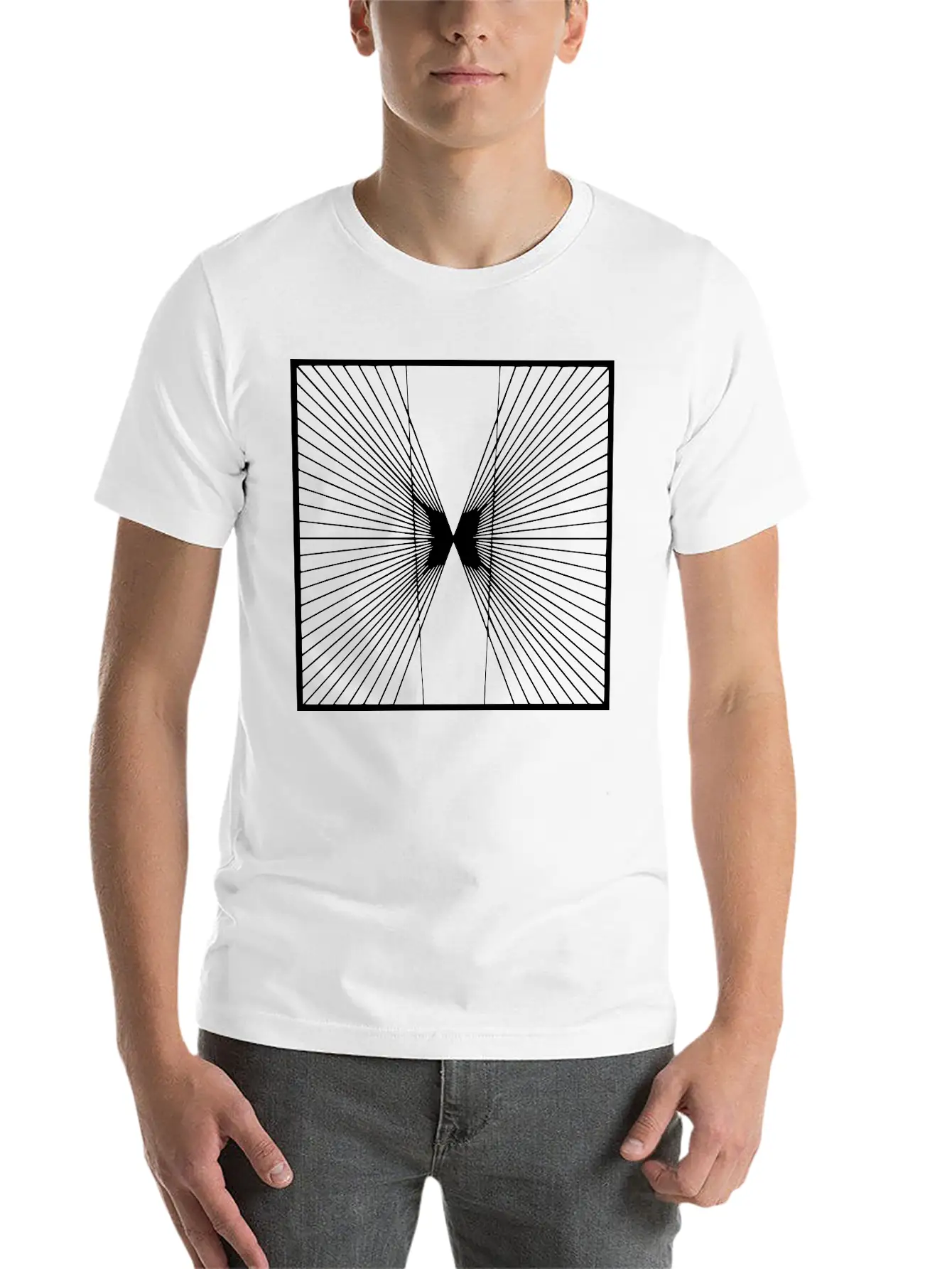 Geometric Illusion Unisex Casual T-Shirt – Clean Design For Daily Comfort