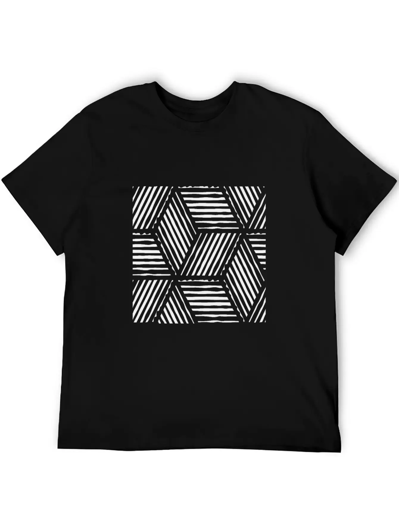 Geometric Line Art Scandinavian Style Casual Graphic T-Shirt – Simple And Comfortable Daily Wear