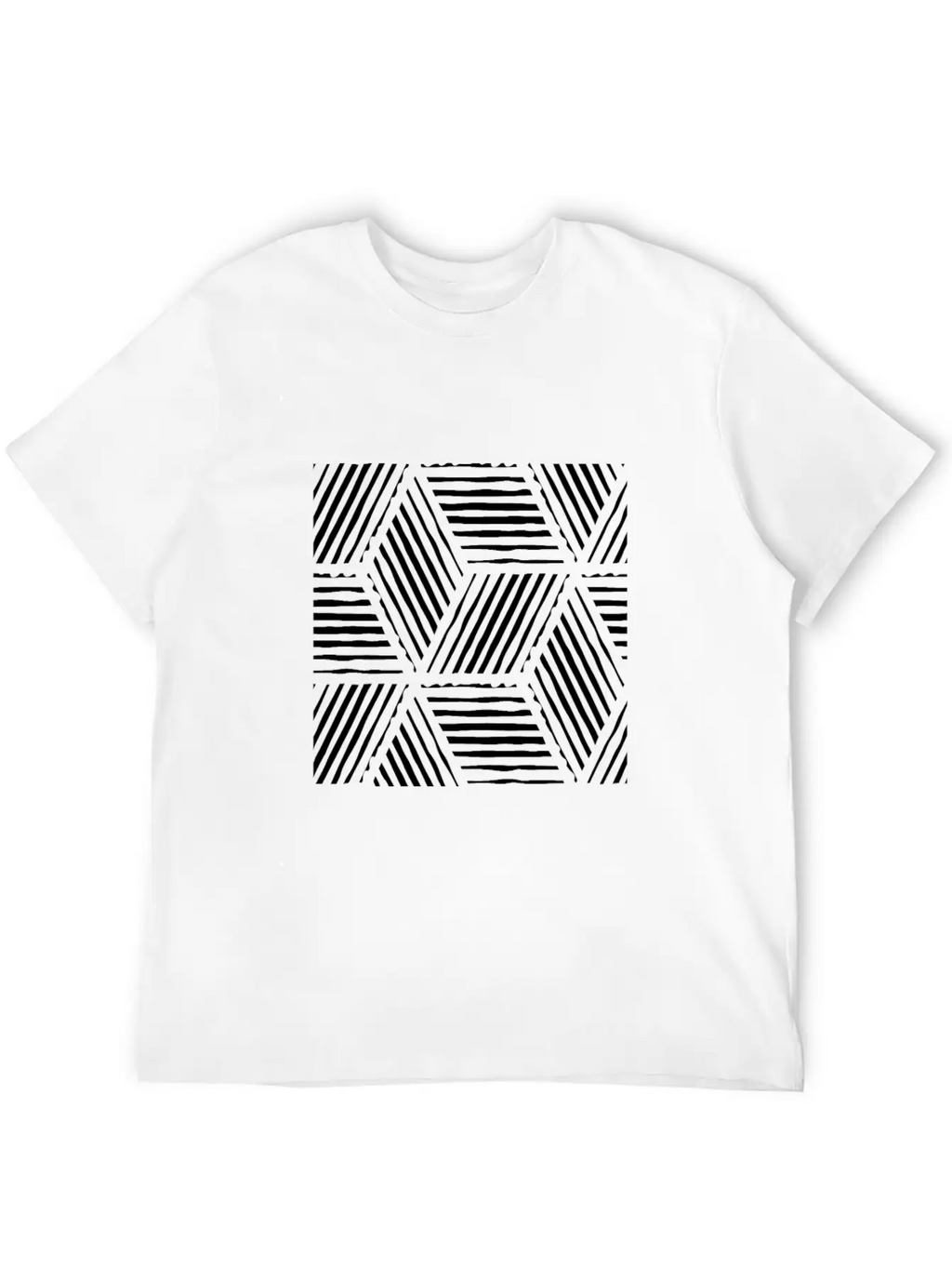 Geometric Line Art Scandinavian Style Casual Graphic T-Shirt – Simple And Comfortable Daily Wear