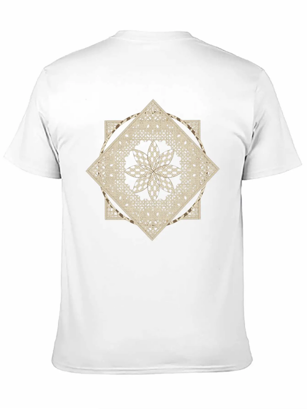 Geometric Oriental Macrame Ornament Unisex Short Sleeve Soft Cotton T-Shirt – Casual Everyday Wear