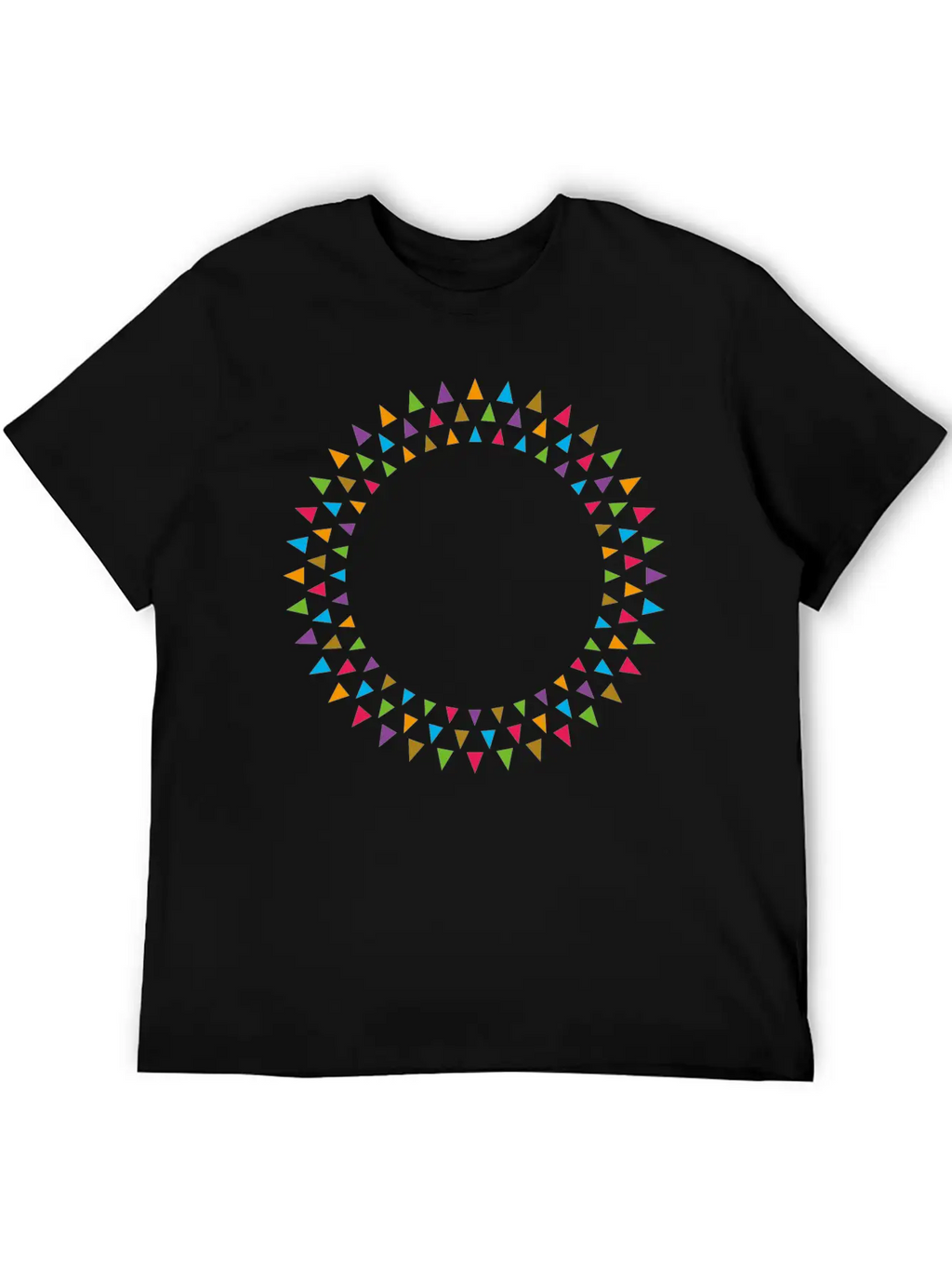 Geometric Pattern Circle Breathable Soft Cotton T-Shirt – Timeless Casual Look
