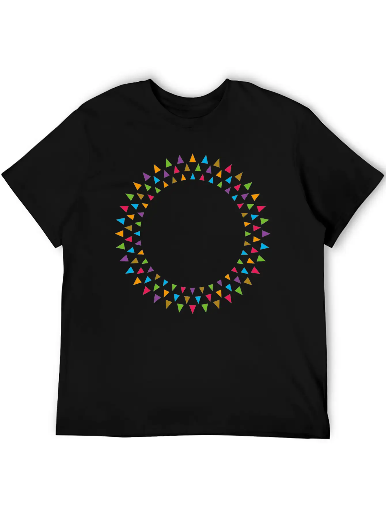 Geometric Pattern Circle Breathable Soft Cotton T-Shirt – Timeless Casual Look