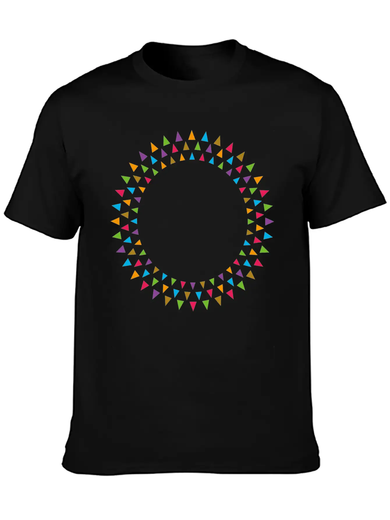 Geometric Pattern Circle Breathable Soft Cotton T-Shirt – Timeless Casual Look