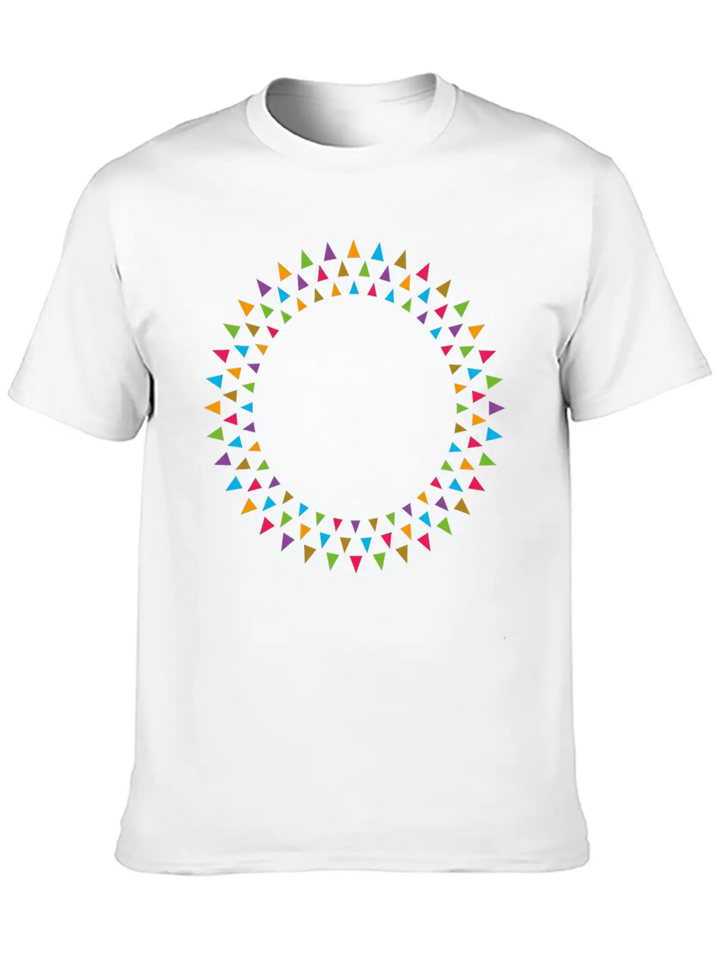 Geometric Pattern Circle Breathable Soft Cotton T-Shirt – Timeless Casual Look