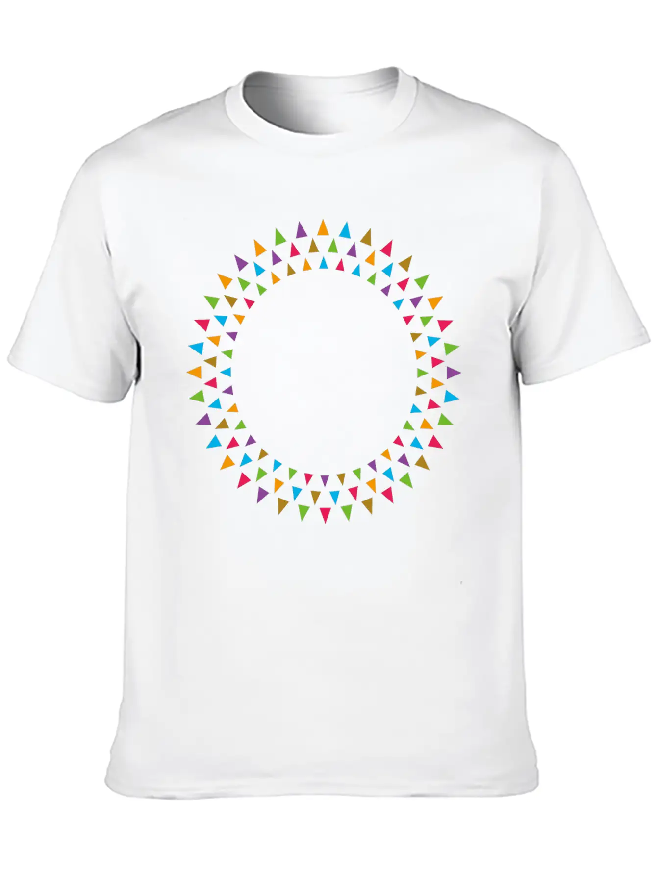 Geometric Pattern Circle Breathable Soft Cotton T-Shirt – Timeless Casual Look