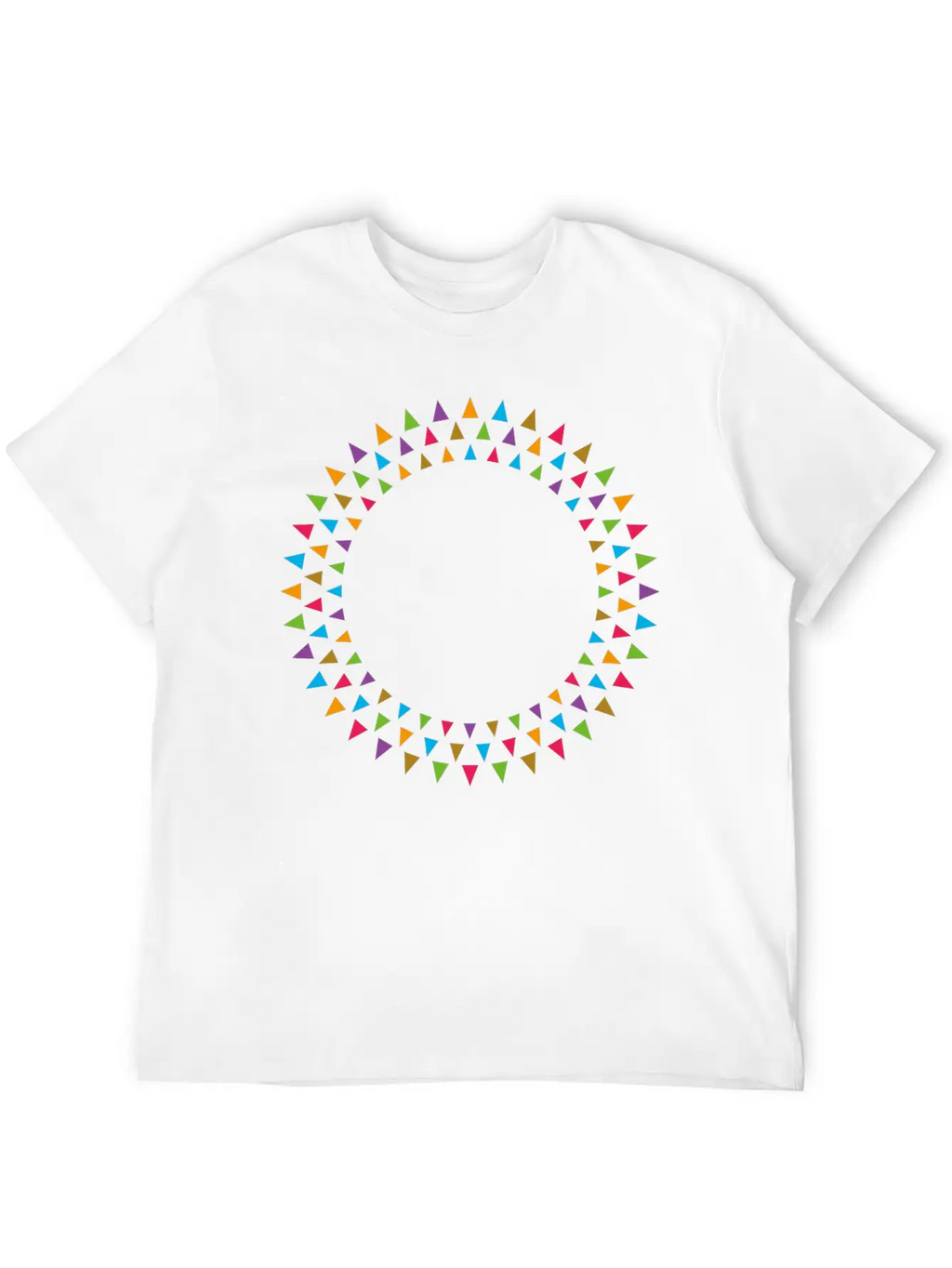 Geometric Pattern Circle Breathable Soft Cotton T-Shirt – Timeless Casual Look