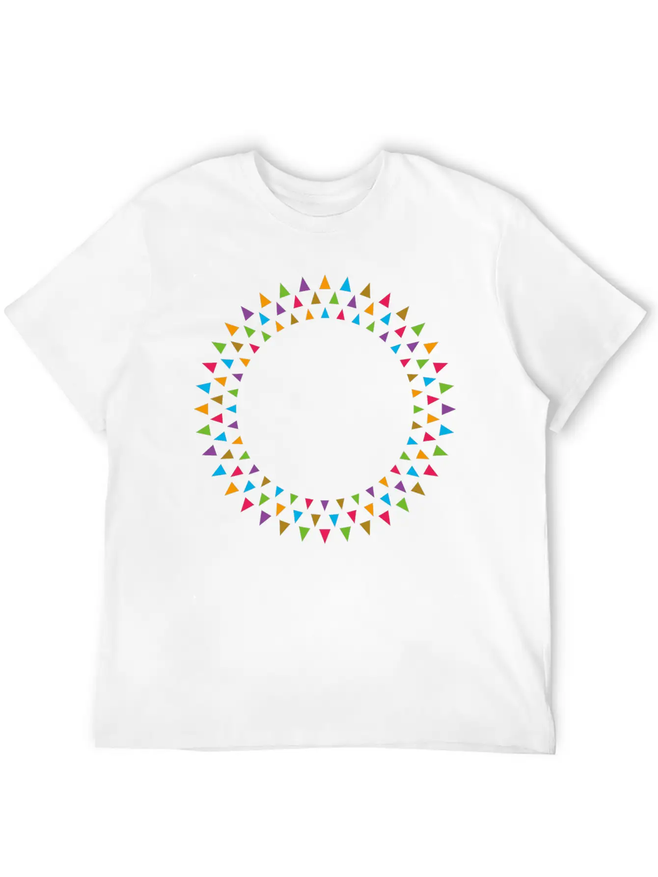 Geometric Pattern Circle Breathable Soft Cotton T-Shirt – Timeless Casual Look
