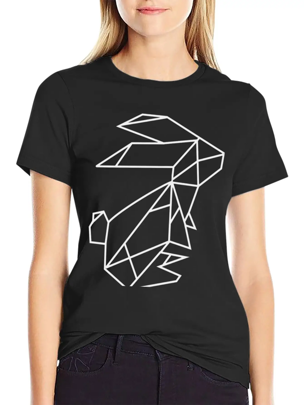 Geometric Rabbit Unisex Casual T-Shirt – Clean Design For Daily Comfort
