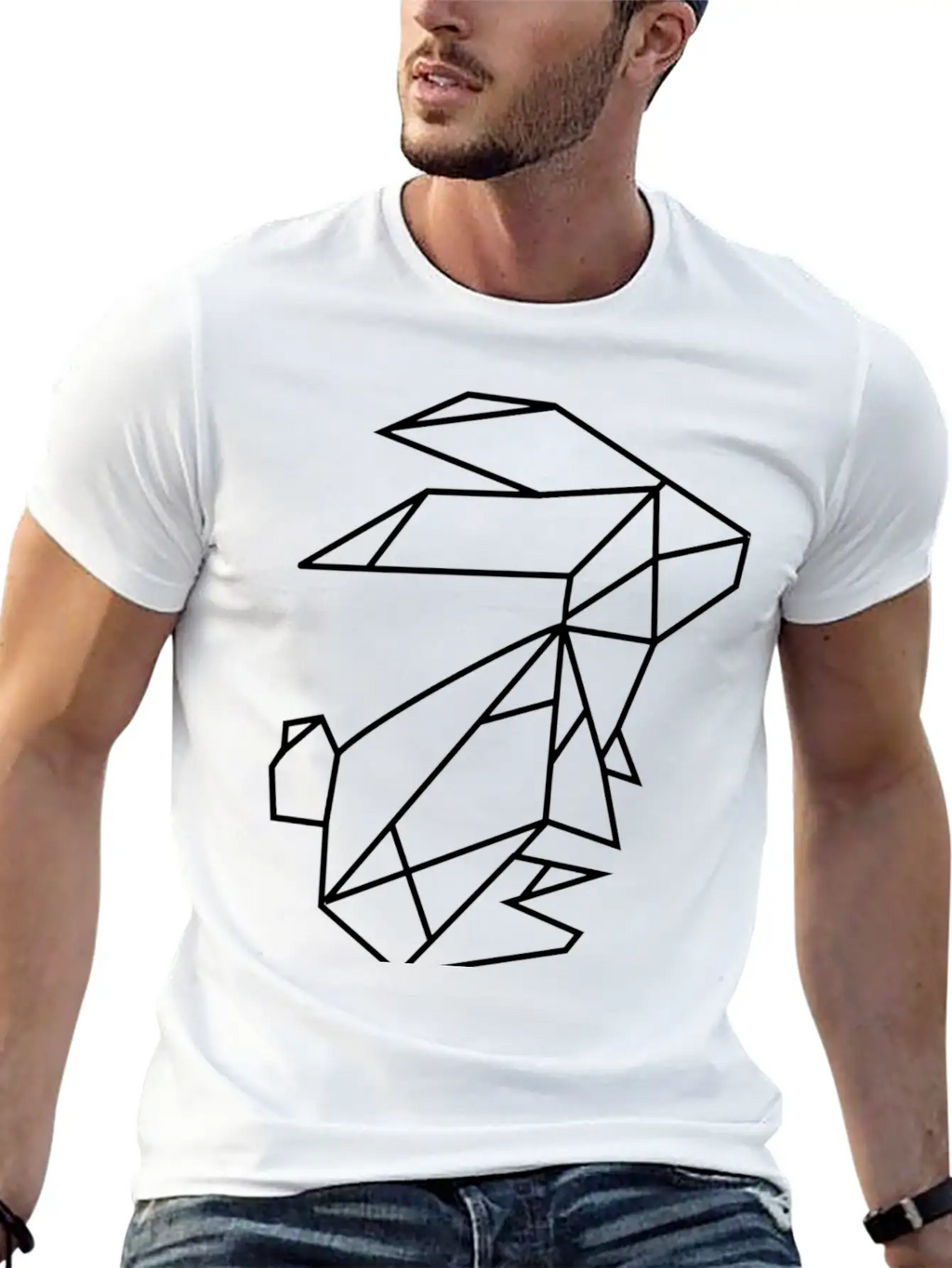 Geometric Rabbit Unisex Casual T-Shirt – Clean Design For Daily Comfort