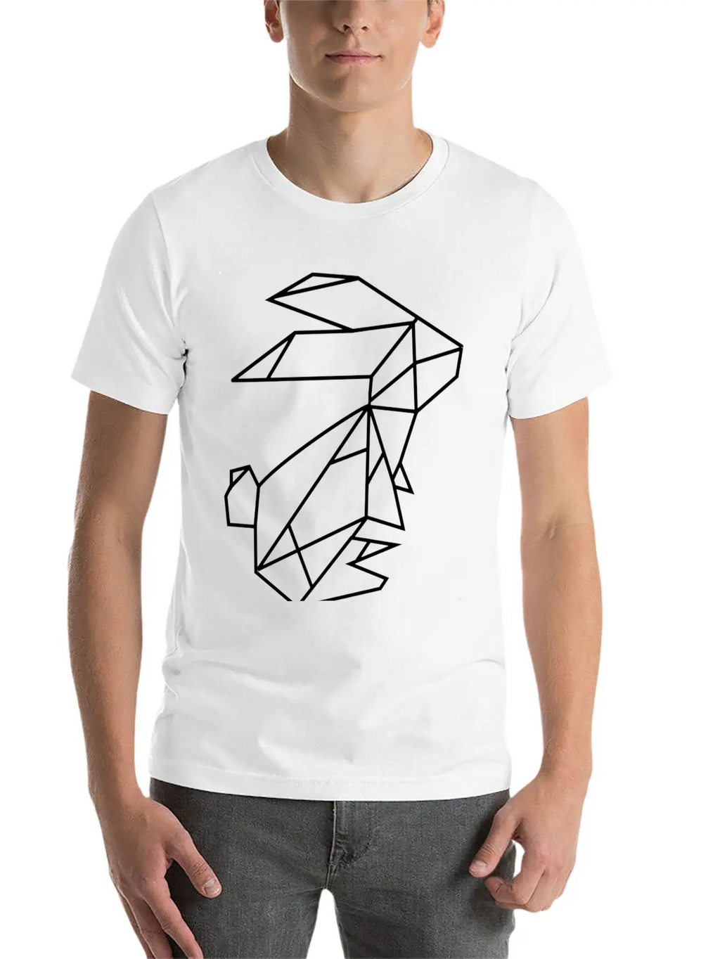 Geometric Rabbit Unisex Casual T-Shirt – Clean Design For Daily Comfort