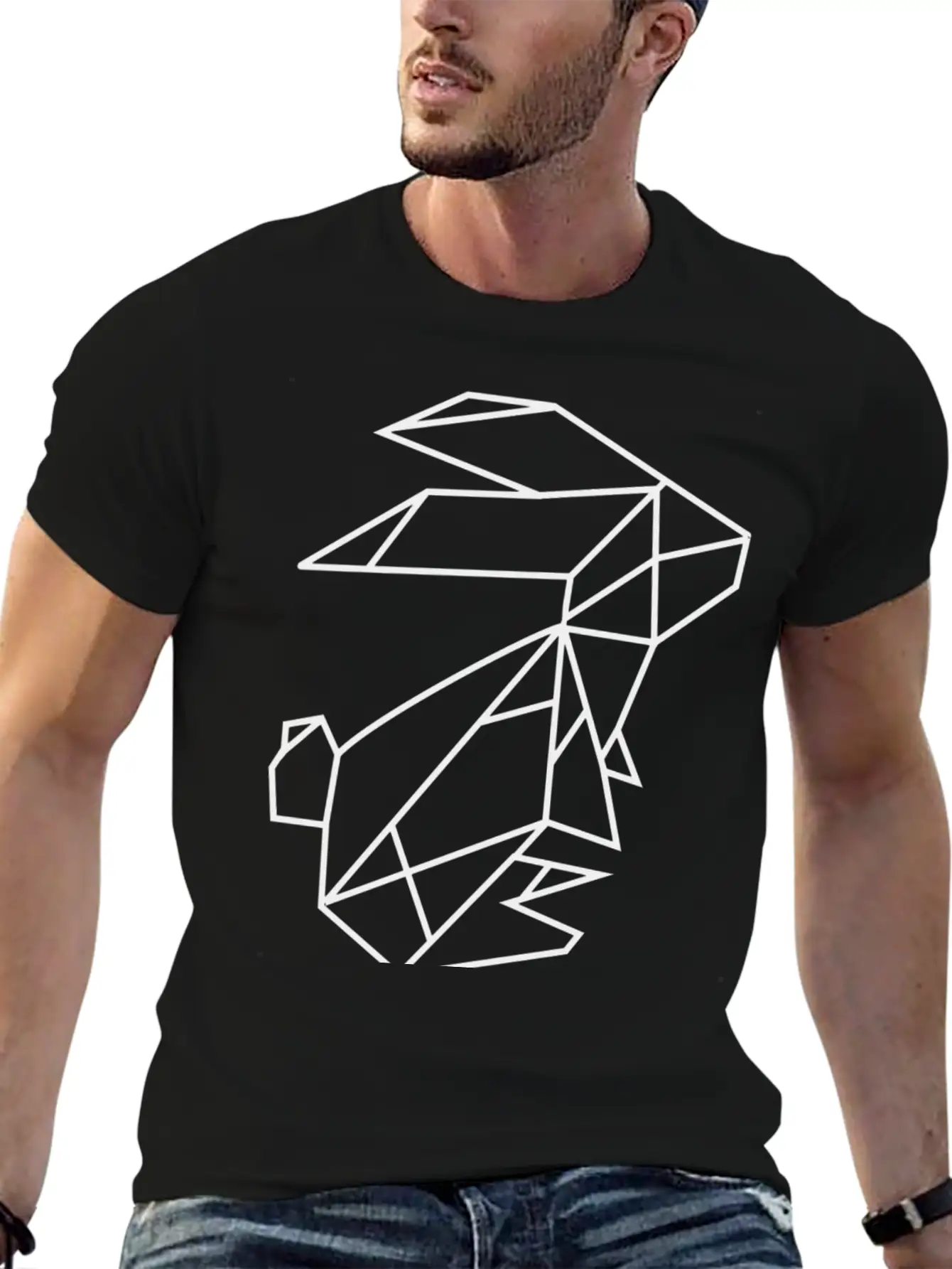 Geometric Rabbit Unisex Casual T-Shirt – Clean Design For Daily Comfort