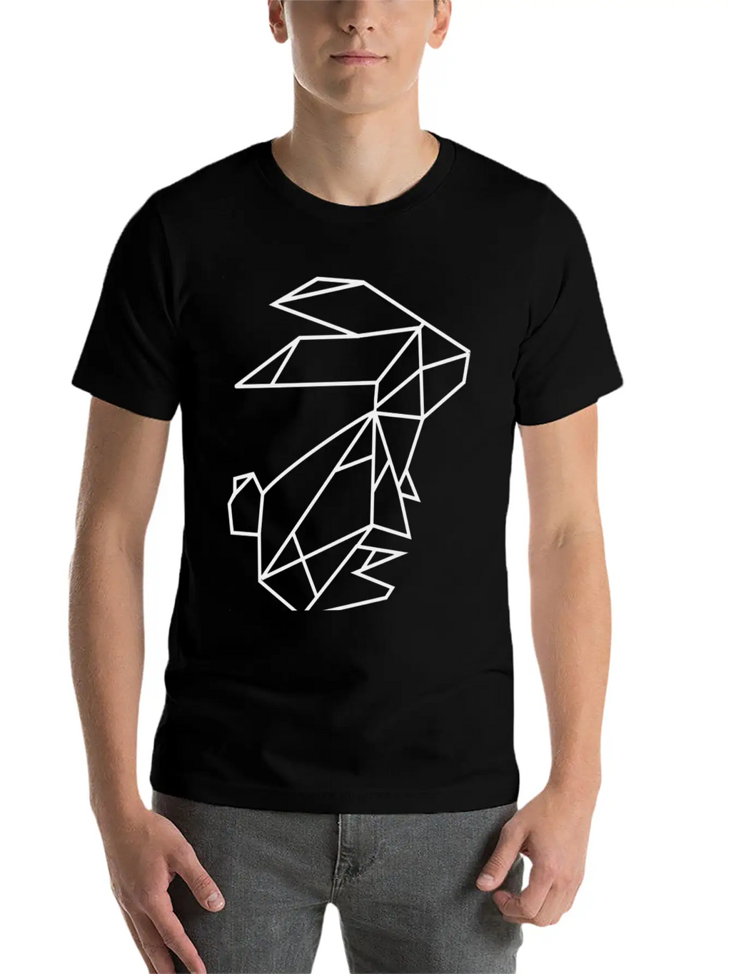 Geometric Rabbit Unisex Casual T-Shirt – Clean Design For Daily Comfort