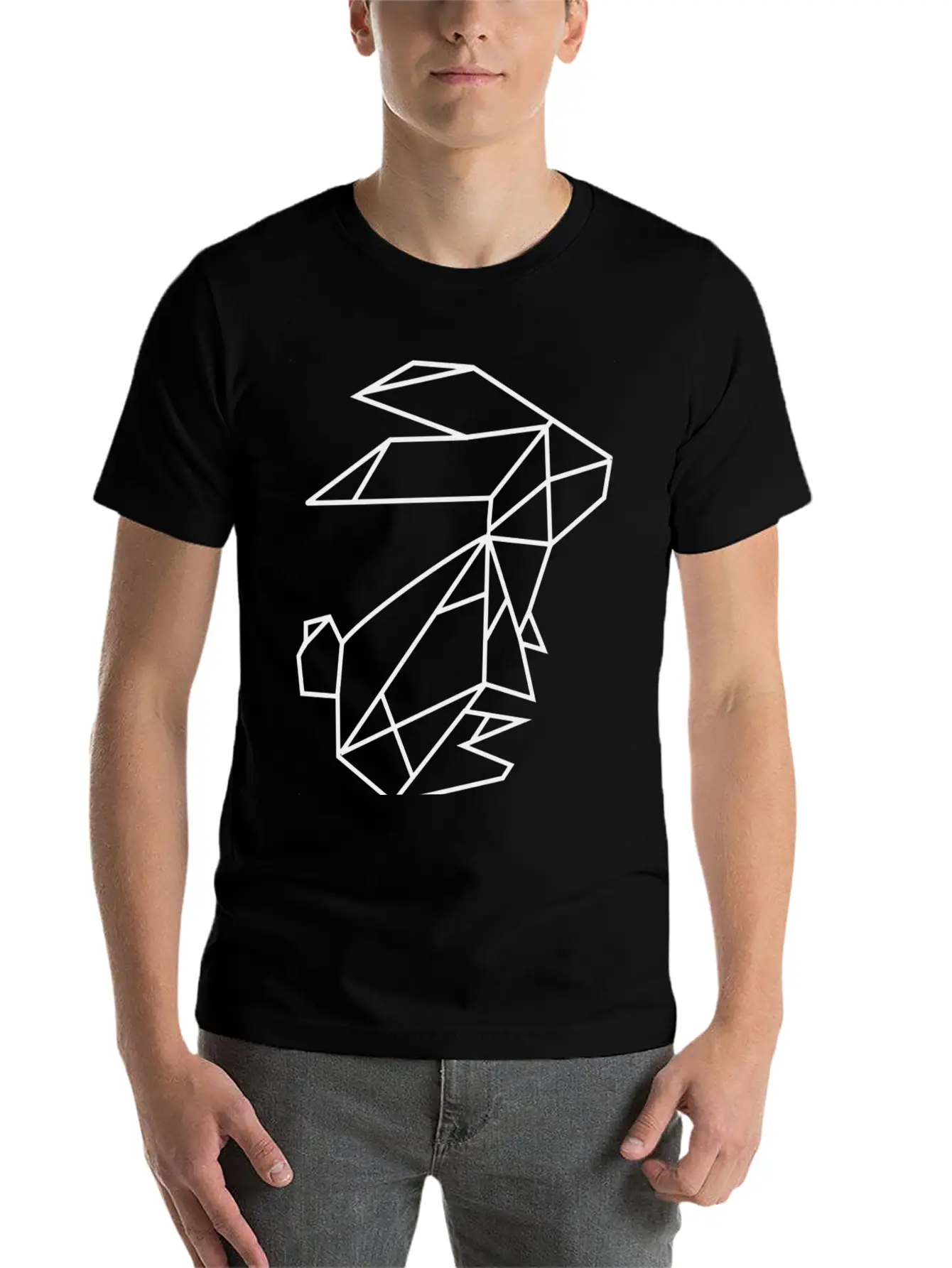 Geometric Rabbit Unisex Casual T-Shirt – Clean Design For Daily Comfort
