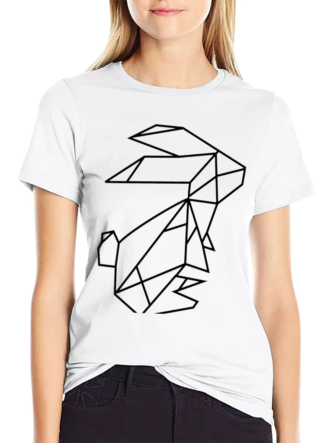 Geometric Rabbit Unisex Casual T-Shirt – Clean Design For Daily Comfort