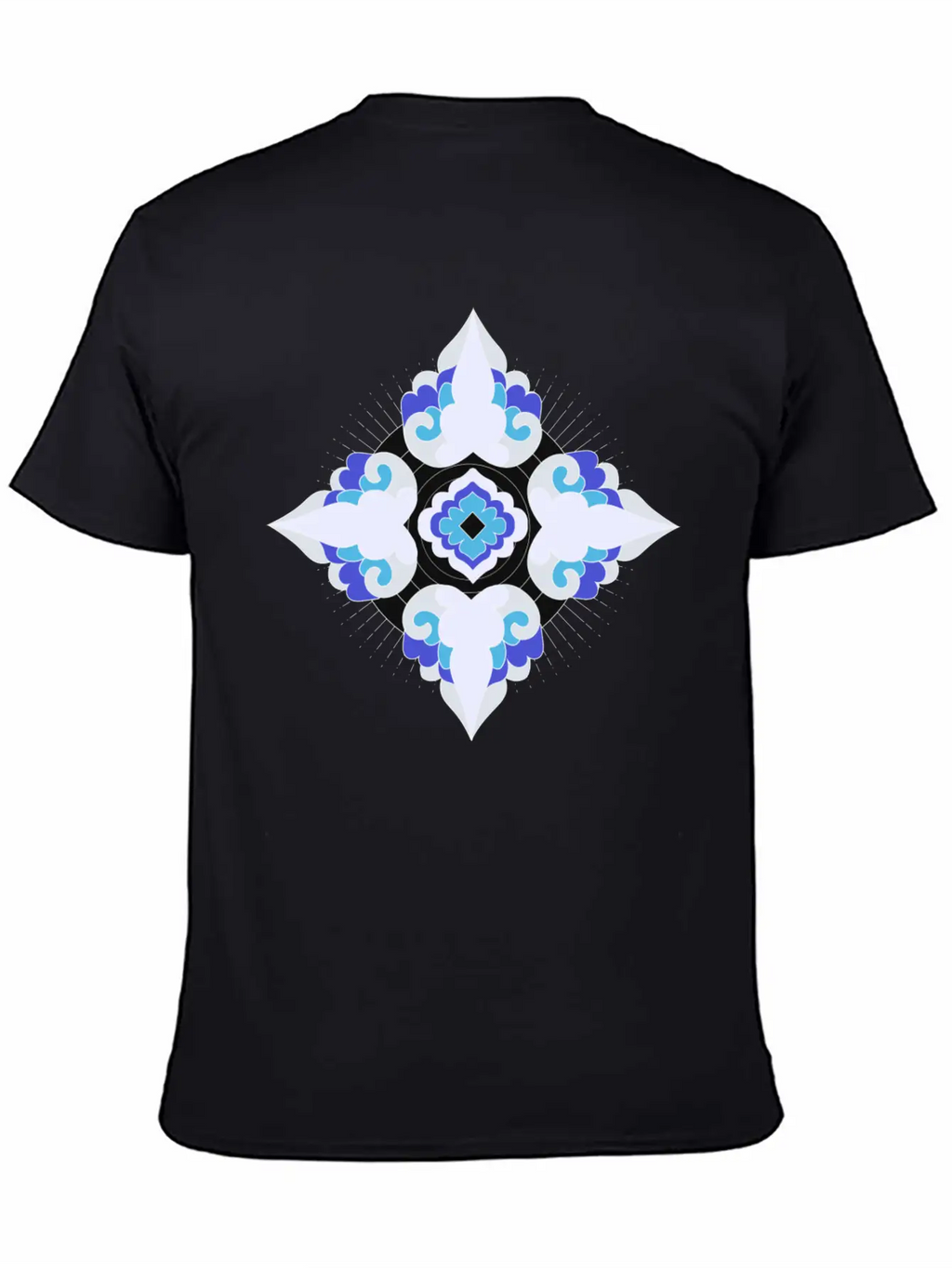 Geometric Snowflakes Unisex Short Sleeve Soft Cotton T-Shirt – Casual Everyday Wear