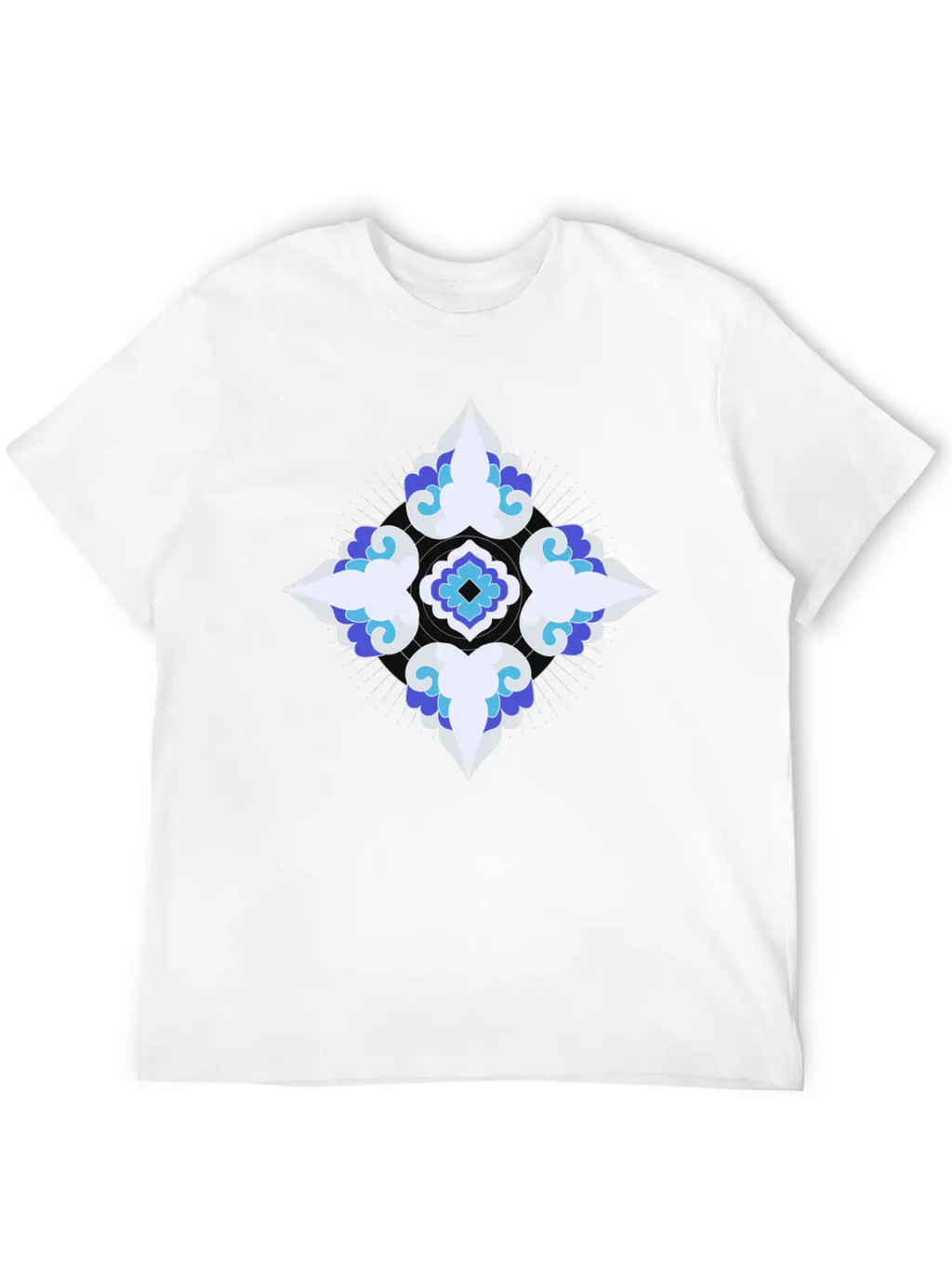 Geometric Snowflakes Unisex Short Sleeve Soft Cotton T-Shirt – Casual Everyday Wear