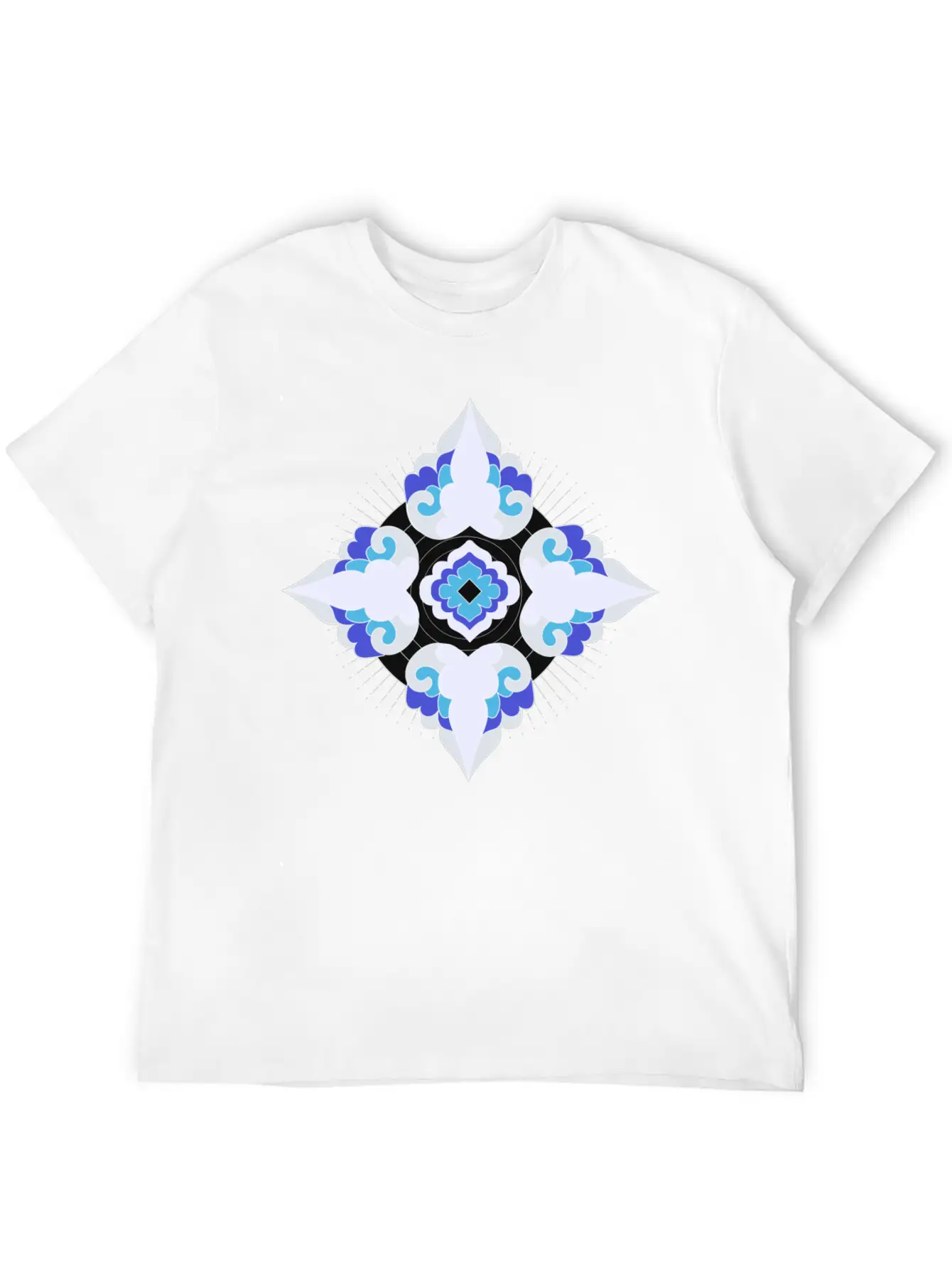 Geometric Snowflakes Unisex Short Sleeve Soft Cotton T-Shirt – Casual Everyday Wear