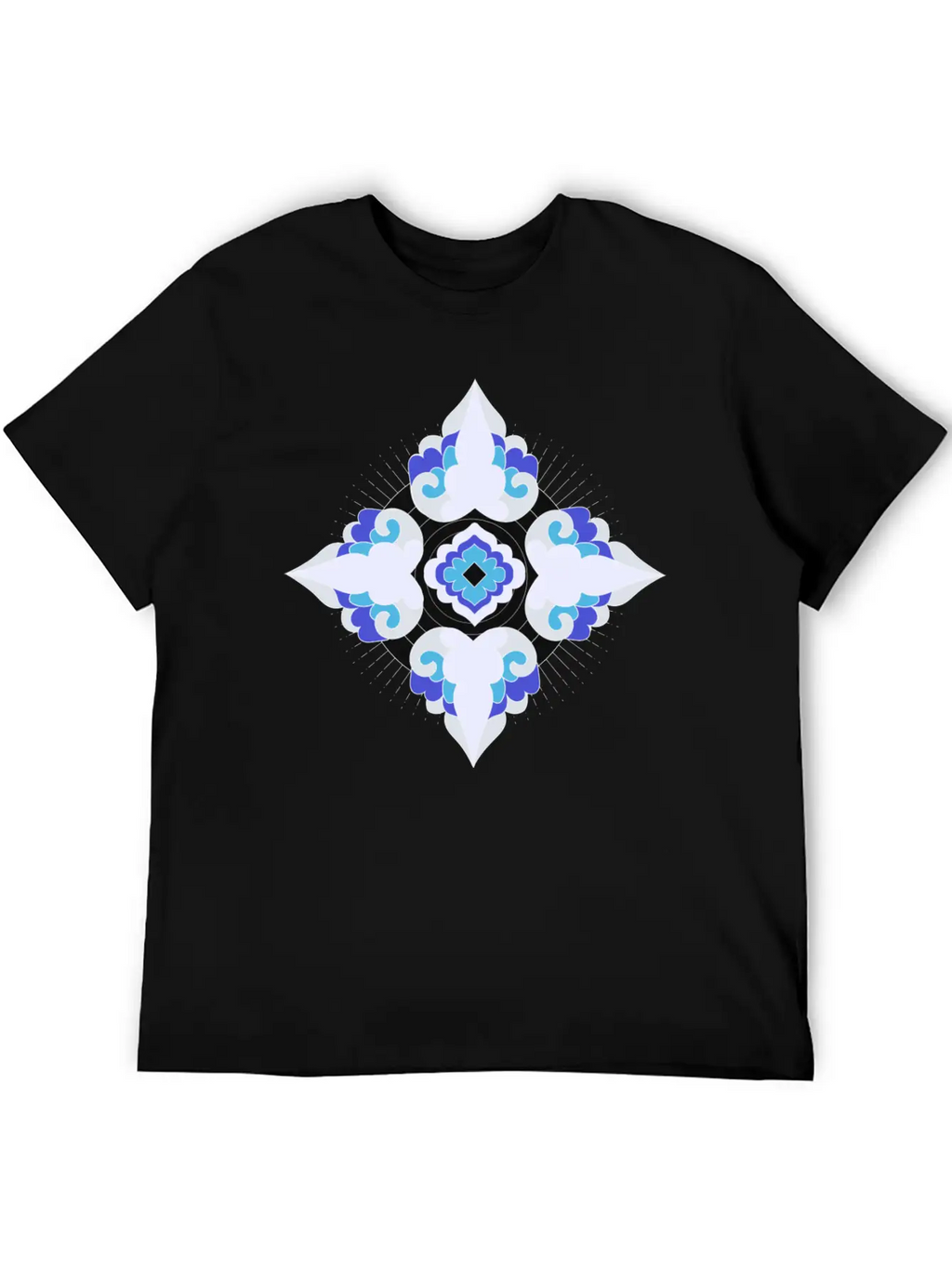 Geometric Snowflakes Unisex Short Sleeve Soft Cotton T-Shirt – Casual Everyday Wear