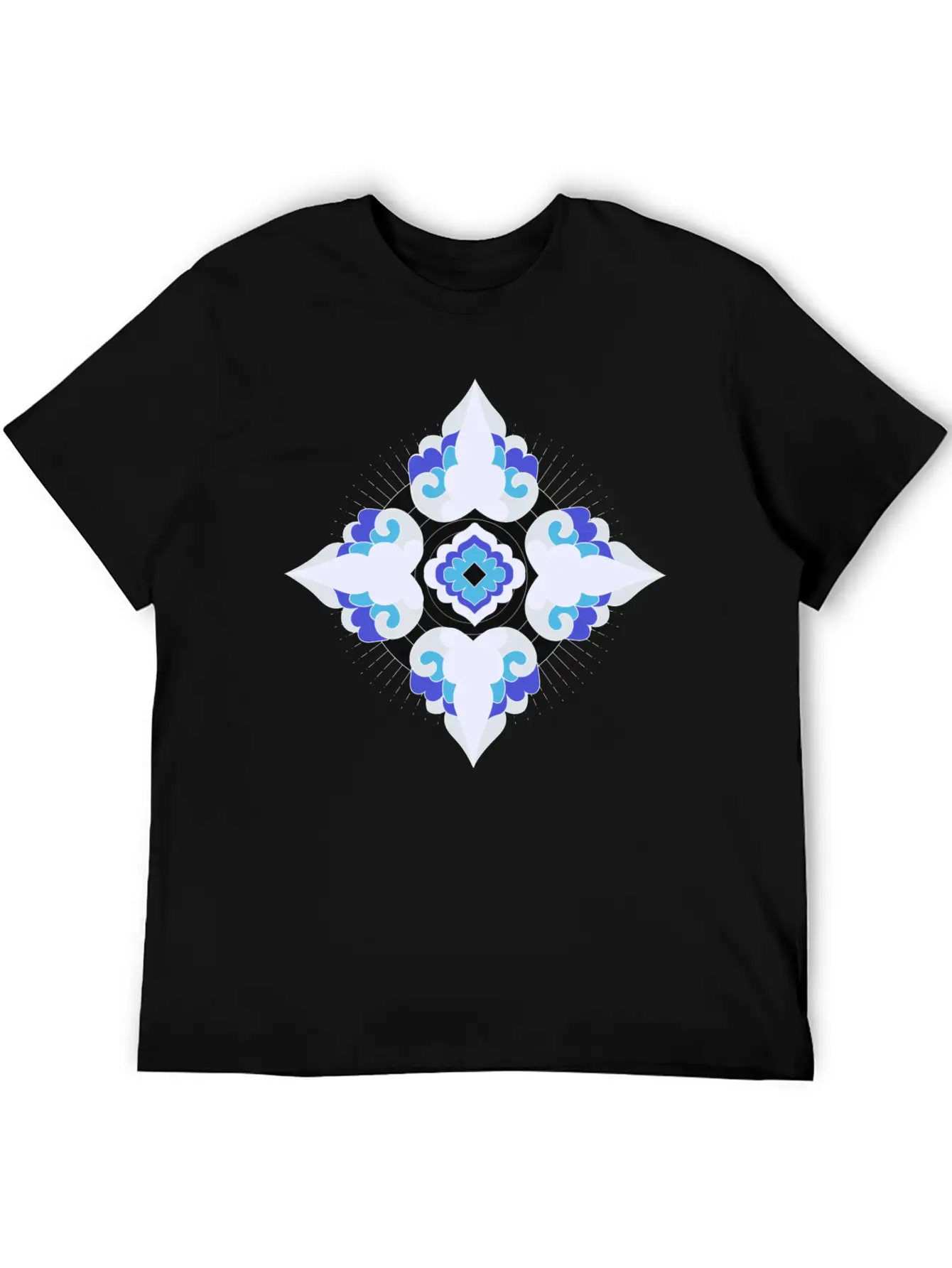 Geometric Snowflakes Unisex Short Sleeve Soft Cotton T-Shirt – Casual Everyday Wear