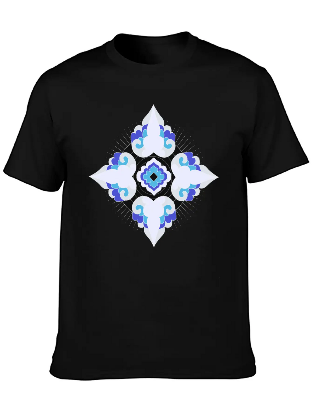 Geometric Snowflakes Unisex Short Sleeve Soft Cotton T-Shirt – Casual Everyday Wear