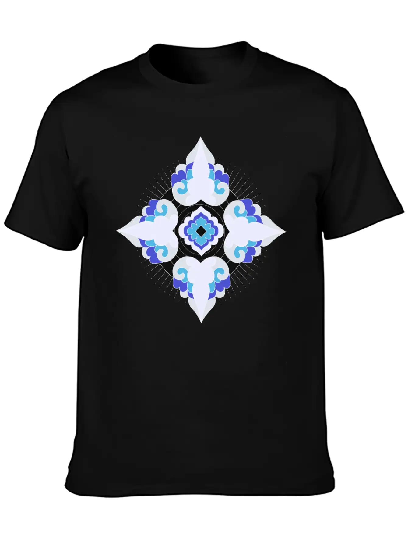 Geometric Snowflakes Unisex Short Sleeve Soft Cotton T-Shirt – Casual Everyday Wear