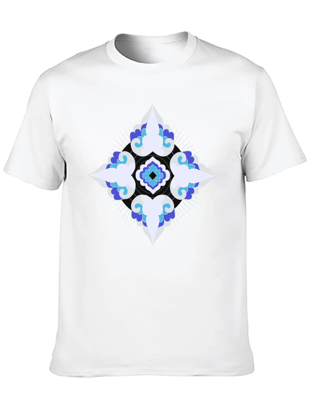 Geometric Snowflakes Unisex Short Sleeve Soft Cotton T-Shirt – Casual Everyday Wear