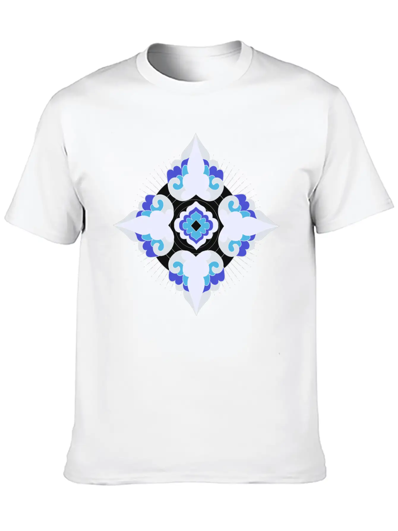 Geometric Snowflakes Unisex Short Sleeve Soft Cotton T-Shirt – Casual Everyday Wear