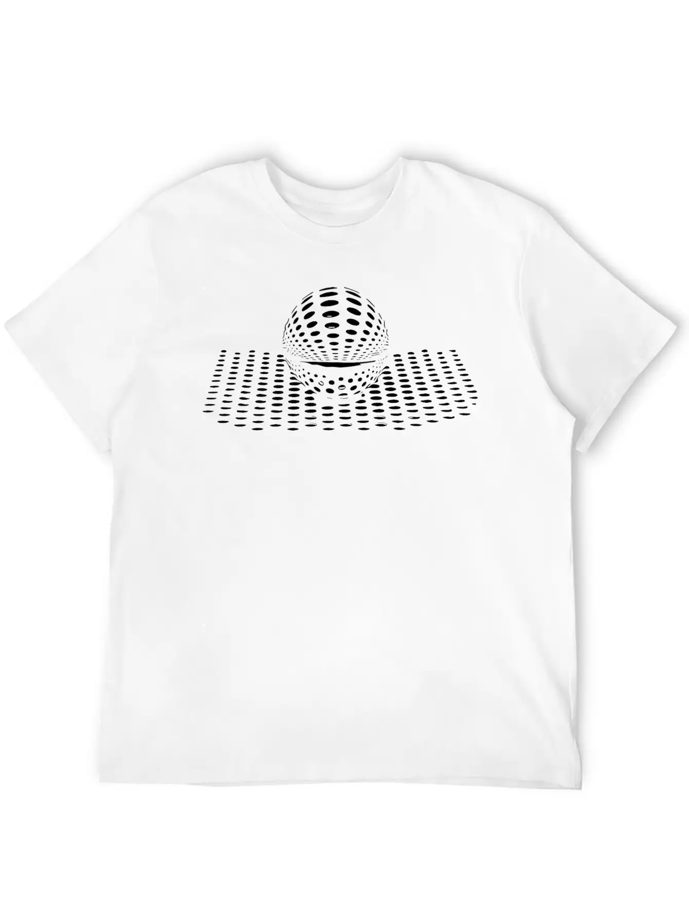 Geometric Sphere On Curved Point Surface Essential Cotton Tee For Daily Outfits – Unisex Style
