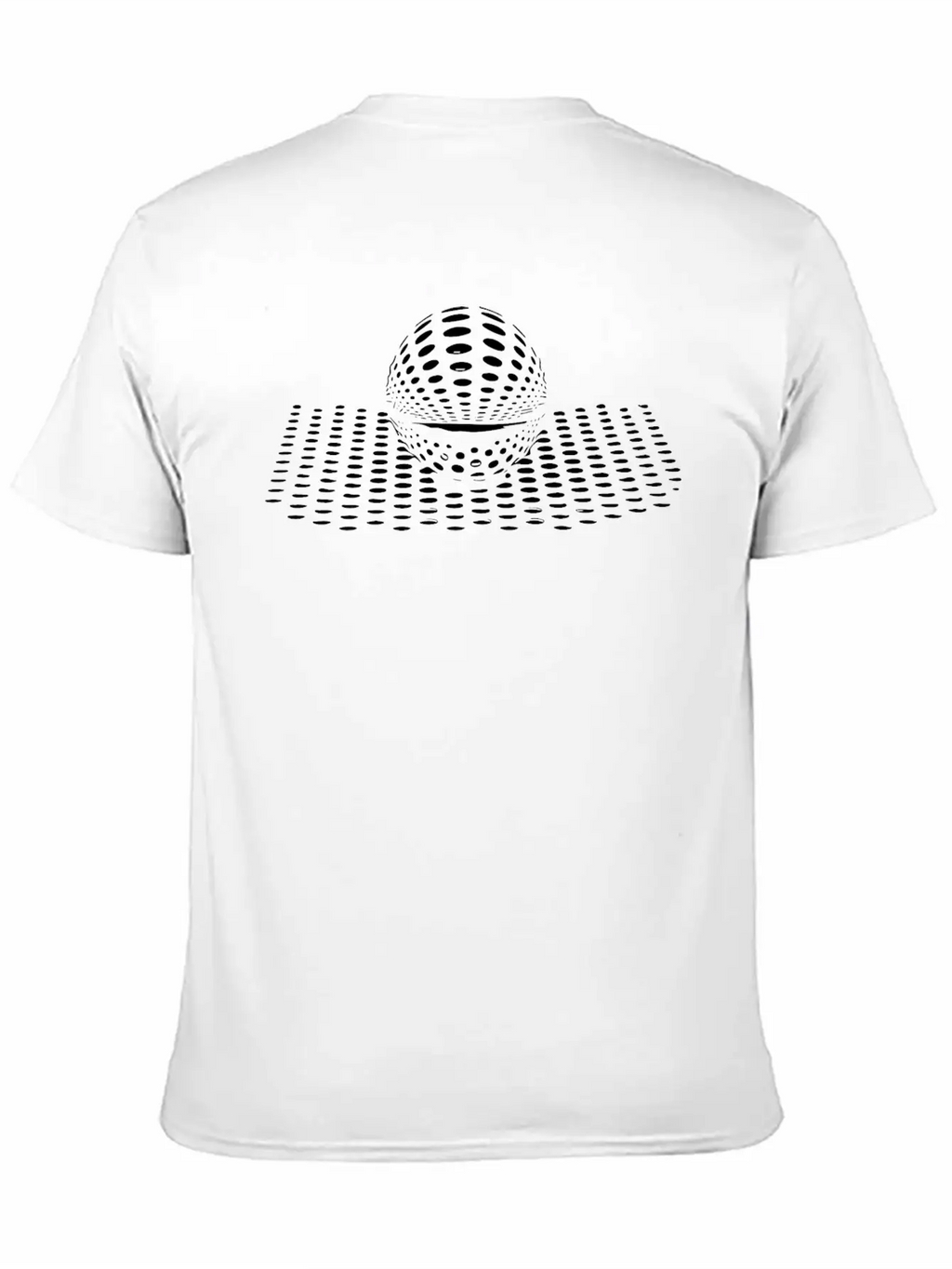 Geometric Sphere On Curved Point Surface Essential Cotton Tee For Daily Outfits – Unisex Style