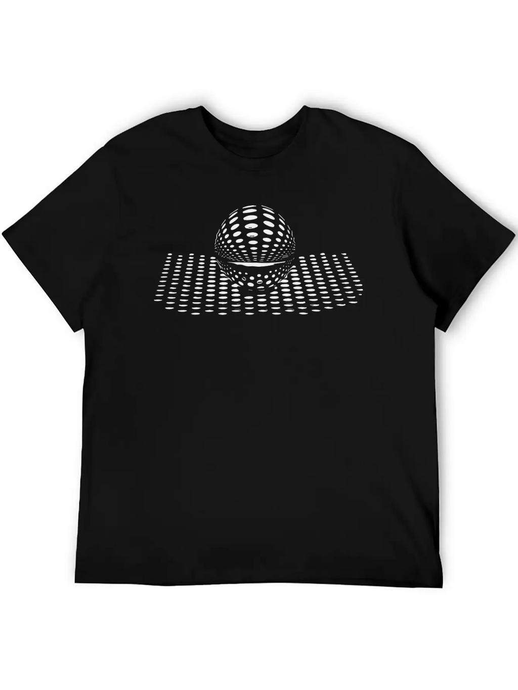 Geometric Sphere On Curved Point Surface Essential Cotton Tee For Daily Outfits – Unisex Style