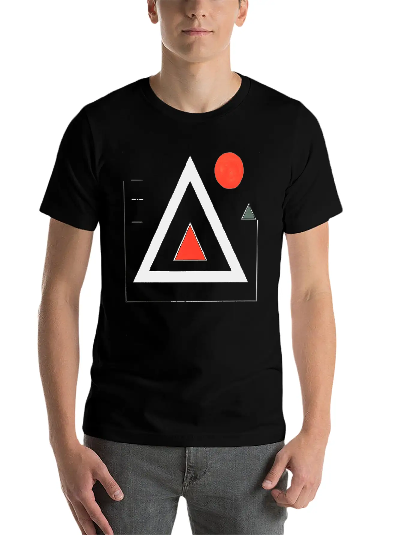 Geometric Triangle Design Unisex Casual T-Shirt – Clean Design For Daily Comfort