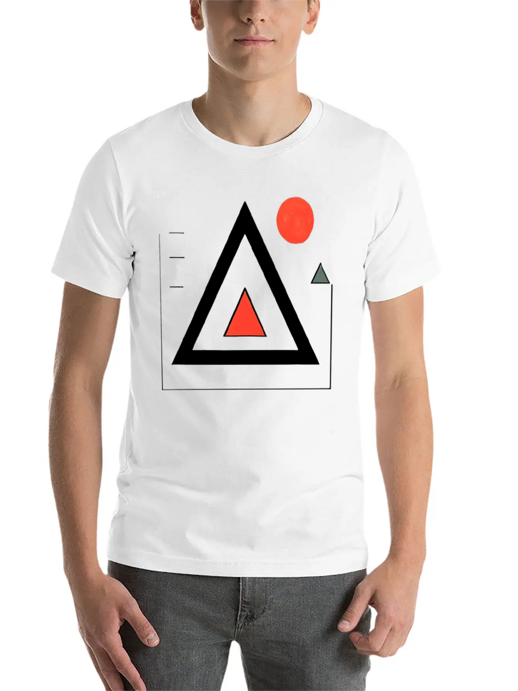 Geometric Triangle Design Unisex Casual T-Shirt – Clean Design For Daily Comfort