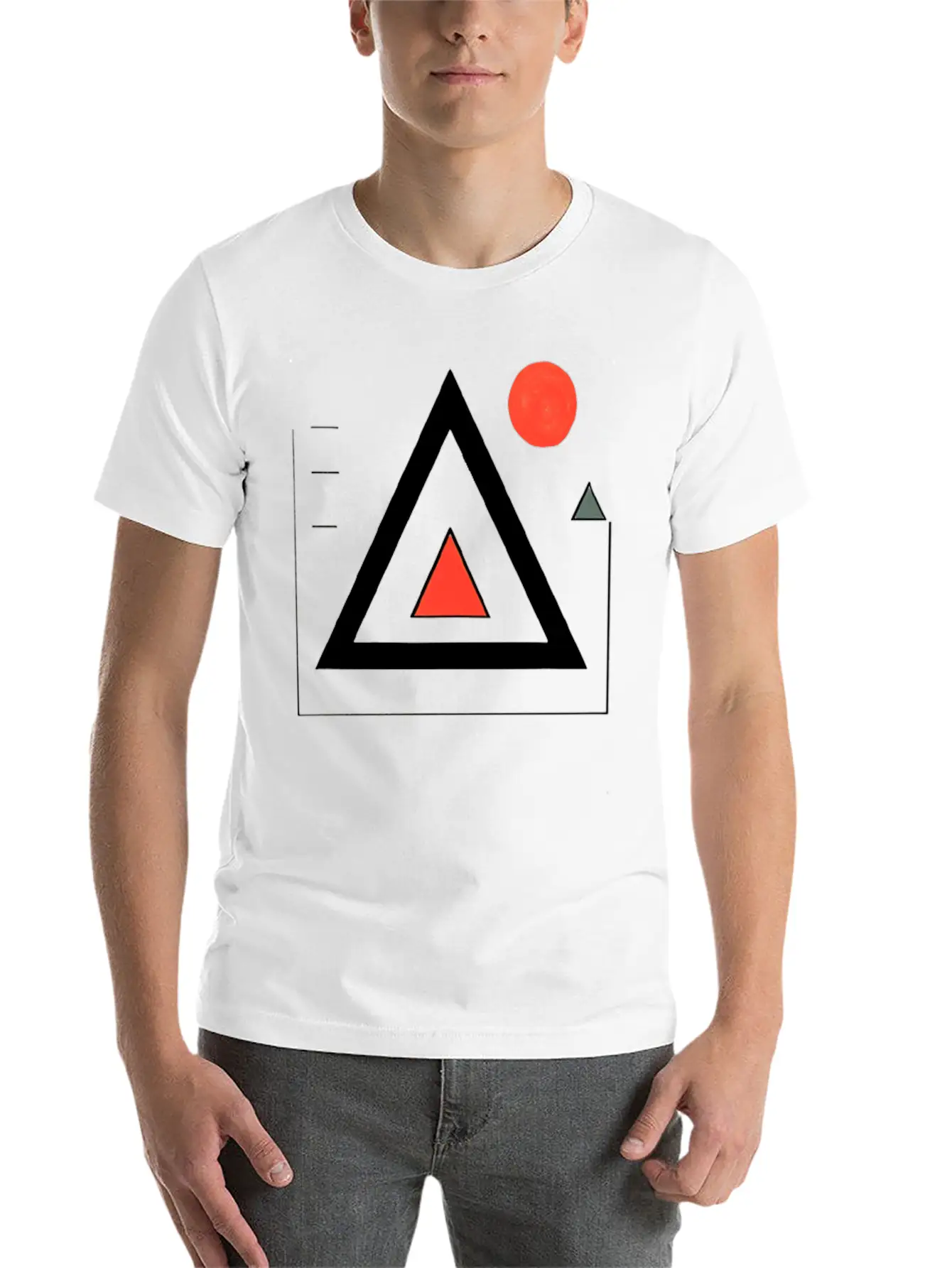 Geometric Triangle Design Unisex Casual T-Shirt – Clean Design For Daily Comfort