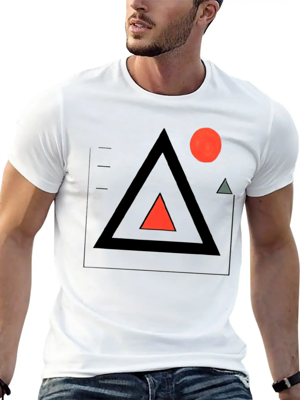 Geometric Triangle Design Unisex Casual T-Shirt – Clean Design For Daily Comfort