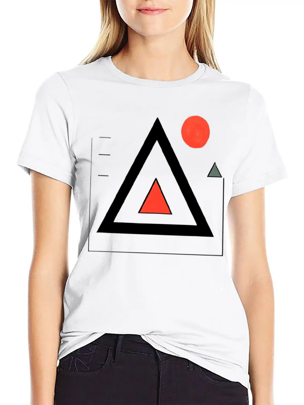 Geometric Triangle Design Unisex Casual T-Shirt – Clean Design For Daily Comfort
