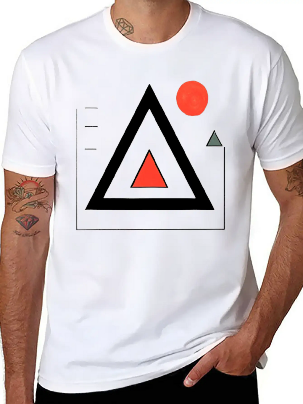 Geometric Triangle Design Unisex Casual T-Shirt – Clean Design For Daily Comfort