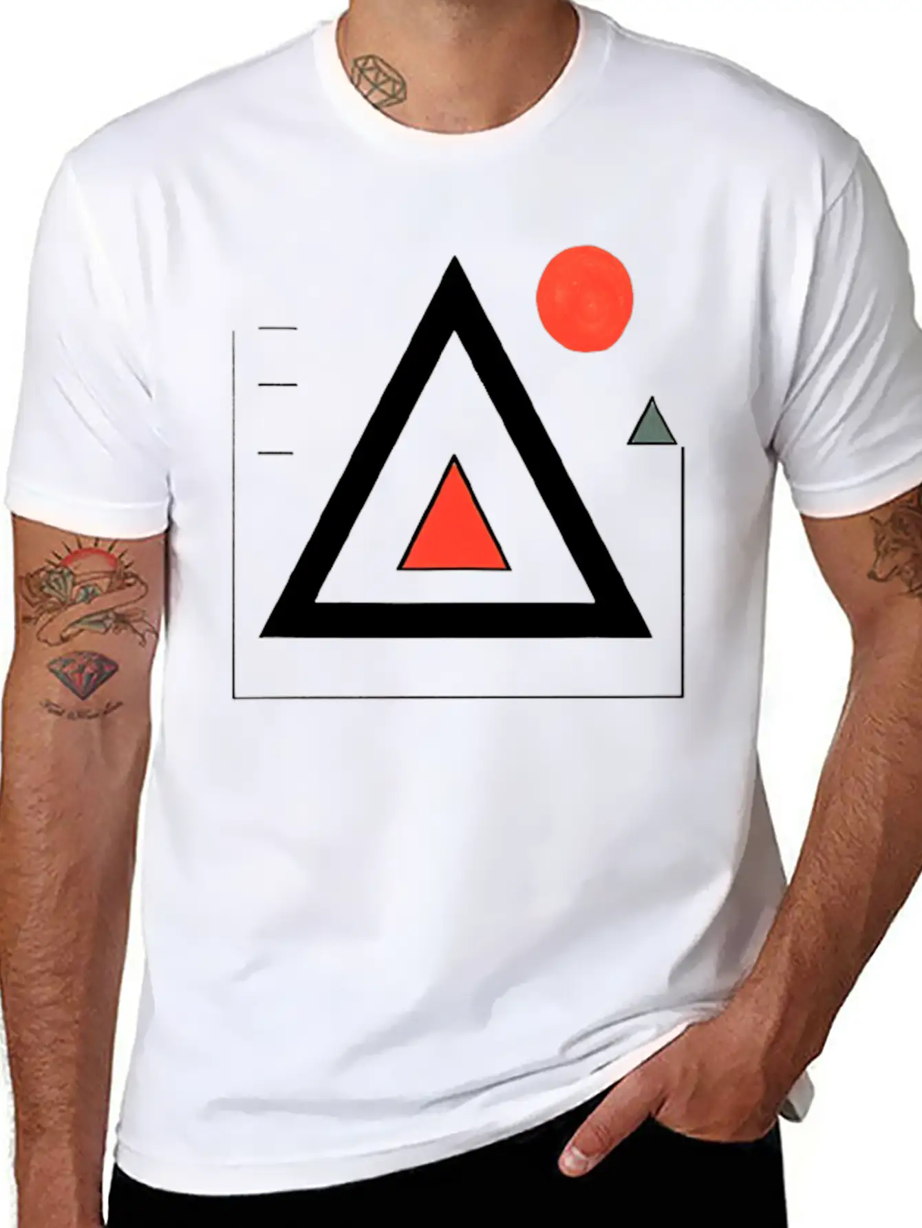 Geometric Triangle Design Unisex Casual T-Shirt – Clean Design For Daily Comfort