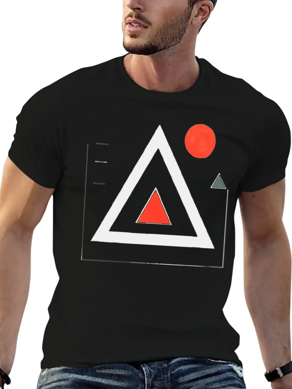 Geometric Triangle Design Unisex Casual T-Shirt – Clean Design For Daily Comfort