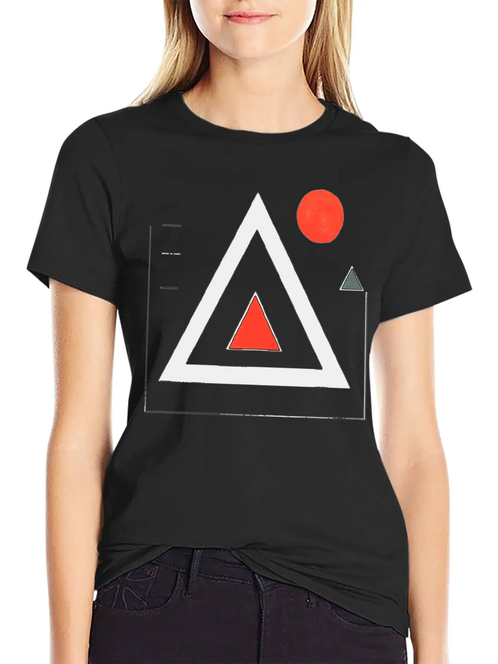 Geometric Triangle Design Unisex Casual T-Shirt – Clean Design For Daily Comfort