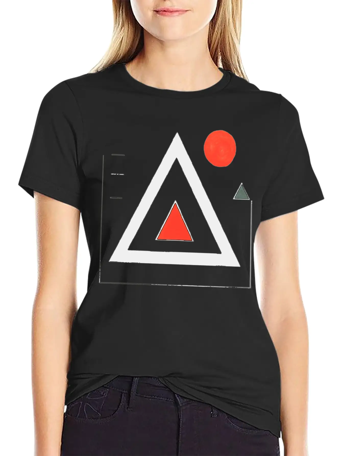 Geometric Triangle Design Unisex Casual T-Shirt – Clean Design For Daily Comfort