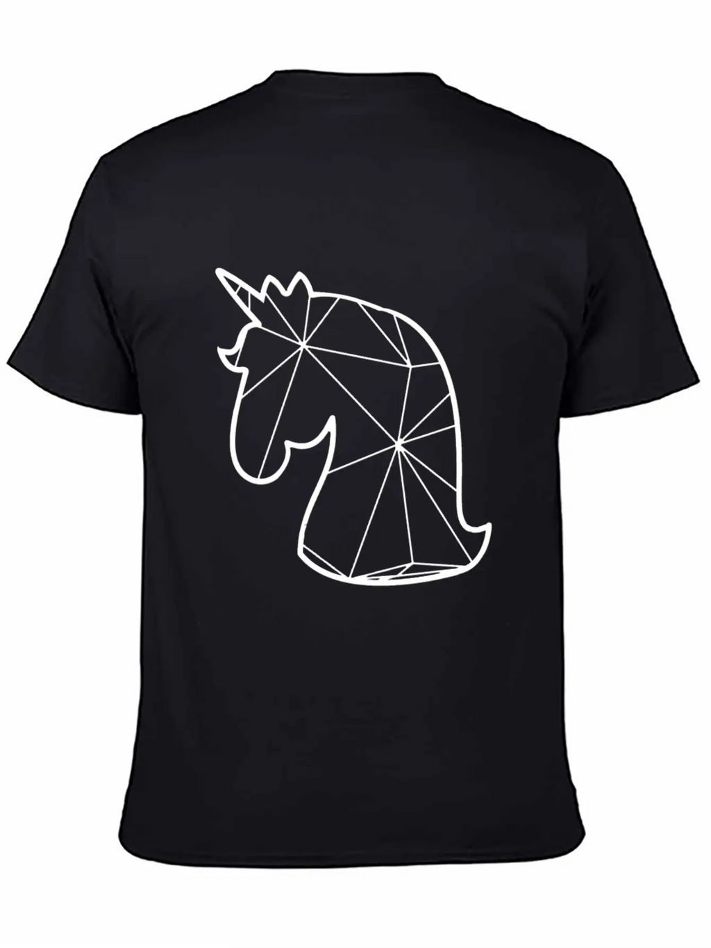 Geometric Unicorn - Unicorn Geometrial Unisex Short Sleeve Soft Cotton T-Shirt – Casual Everyday Wear